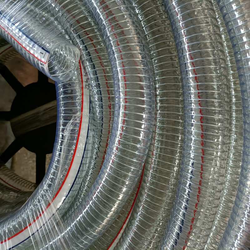 厂家pvc带钢丝管 2寸三寸塑料透明钢丝软管 金属加厚增强软管定制