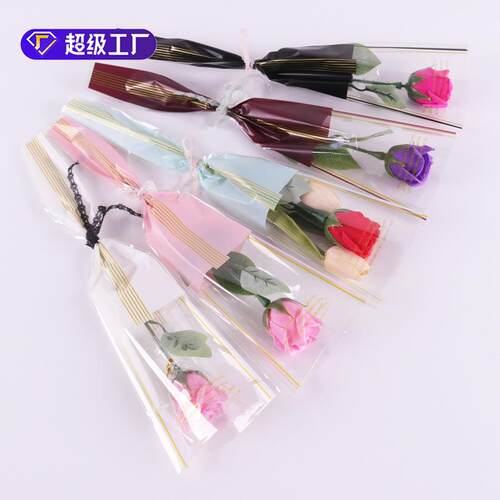 单支袋三生玫瑰花鲜花包装袋花艺花束袋子礼品花束包装材料