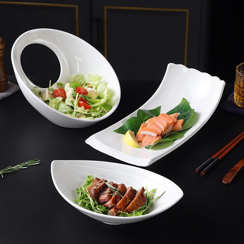 酒店专用菜盘异形盘子冷菜盘私房菜创意餐具凉菜专用盘高级感餐具