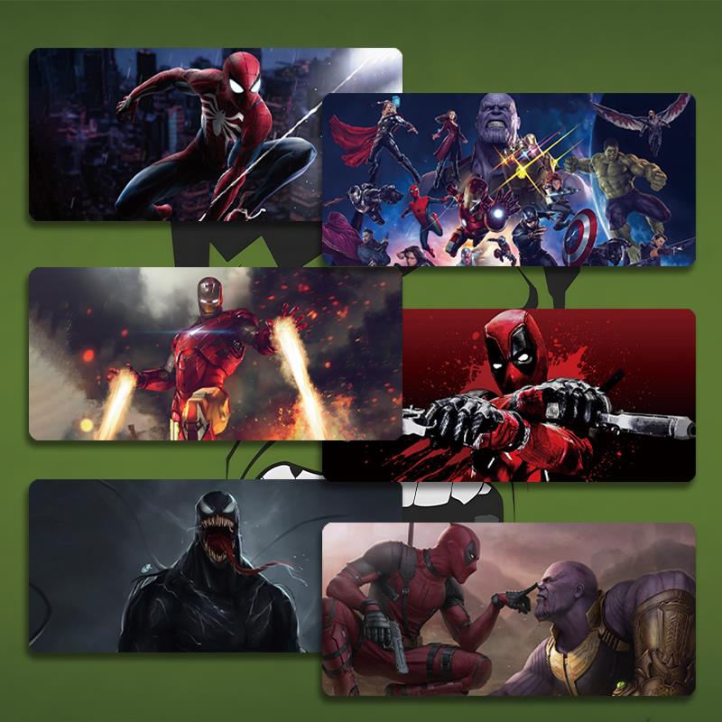 漫威鼠标垫超大游戏办公电脑键盘垫蜘蛛侠美国队长钢铁侠桌垫周边