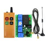 工业4键12V24V220V学习型4路无线 关四路继电器控制点动 线遥控开