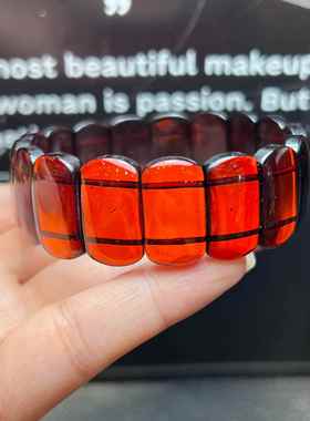 天天特价 天然琥珀红色血珀手排 女款手链 波兰进口 养颜保真正品