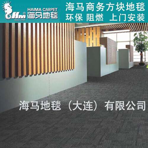 海马地毯 方块拼接办公室阻燃环保防静电FPE耐磨PVC底尼龙地毯