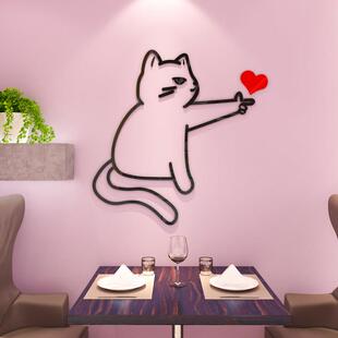 卡通可爱猫咪贴纸3d立体墙贴画房间改造ins装 饰宿舍卧室衣柜背景