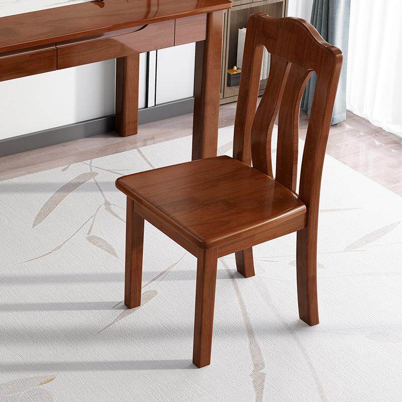 加厚全实木饭店轻奢餐椅家用新中式现代舒适书房办公椅凳餐桌椅子