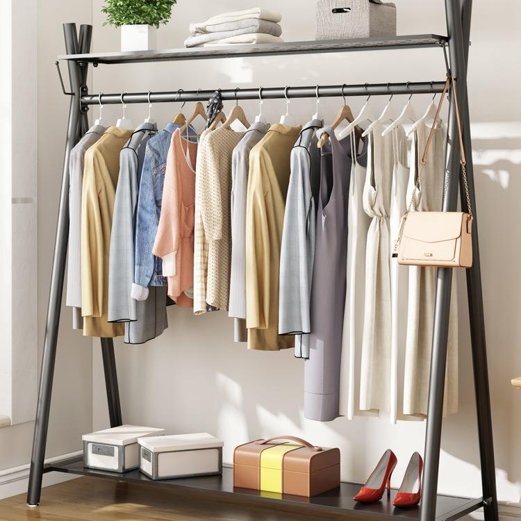室内落地挂衣架北欧衣帽架卧室简约多功能收纳架家用单杆式晾衣架