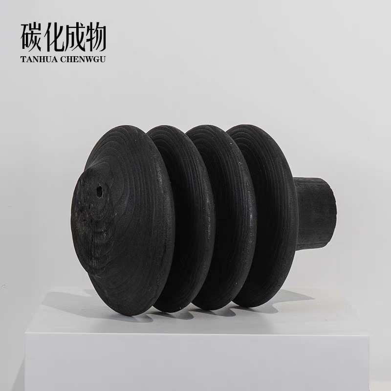 中式侘寂风碳化木花器 日式干花插花摆件 客厅桌面创意花瓶批发