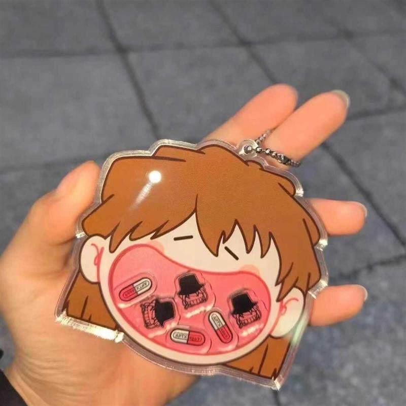 名侦探柯南可爱灰原哀大嘴摇摇乐钥匙扣动漫挂饰包书包挂饰