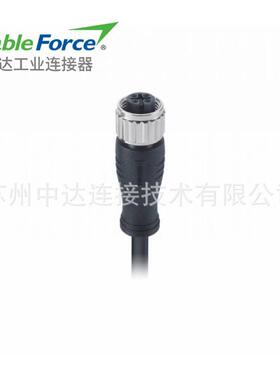 M12A-code4pin母直头预铸式非屏蔽型10M替换XS2F-M12PUR4S10M