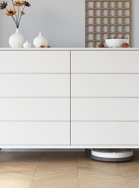 奶油风11418木斗实柜简现约代卧室柜储物极简意式客厅抽屉收纳柜