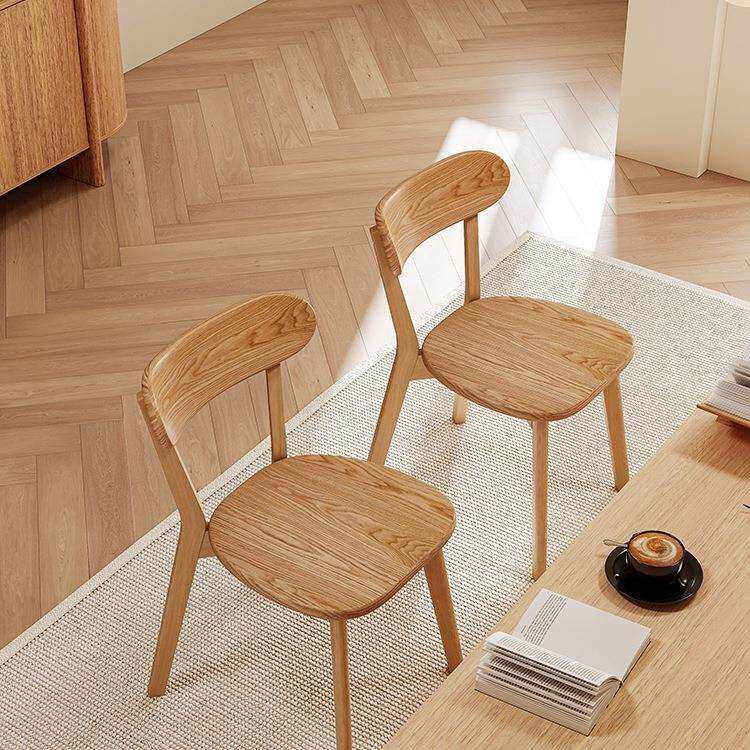 实木餐椅2026新款椅子家用餐桌椅原木餐饮商用靠背椅休闲梳妆凳J*