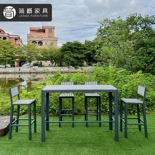 户外塑木吧台椅露天餐吧餐厅高脚凳室外咖啡厅奶茶店商用餐桌椅