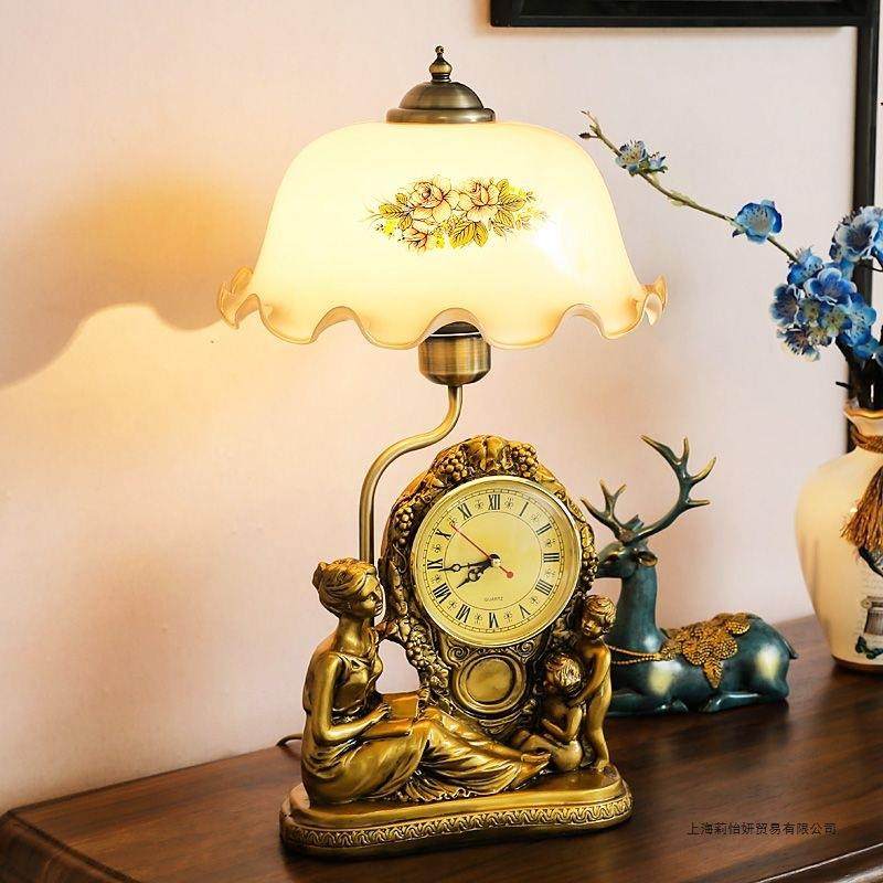美式台灯复古怀旧风美式房间装饰民国书房欧式古风老人床头柜台灯