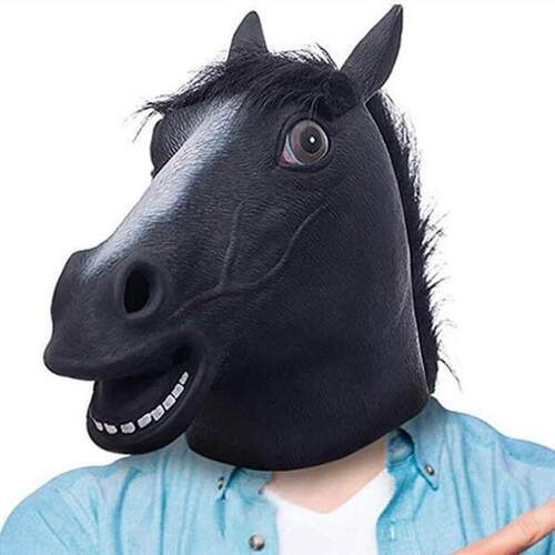 Halloween Horse Head Mask Dog Animal Cosplay万圣节马头面具