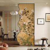 法式 中国风屏风客厅遮挡入户正对门玄关隔断墙室内不锈钢新型挡板