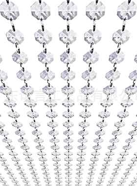 新款婚庆水晶八角珠家居装饰门帘婚礼堂场景布置用品串珠摆饰