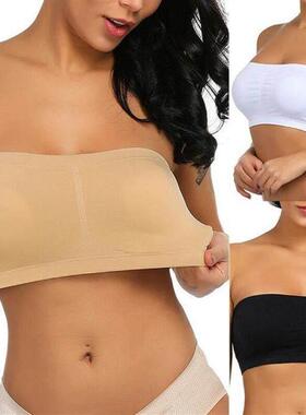 Women Seamless Bandeau Strapless Bras Stretch Tube Top女抹胸