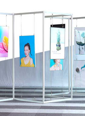 折叠展架书画八棱柱展示架移动展板校园画展广告宣传kt板挂画架厂