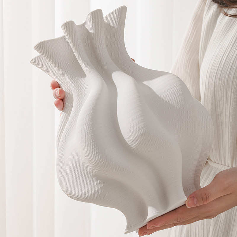 器装装艺术现代家居打印不规则摆件软花饰3d陶瓷扭曲花瓶