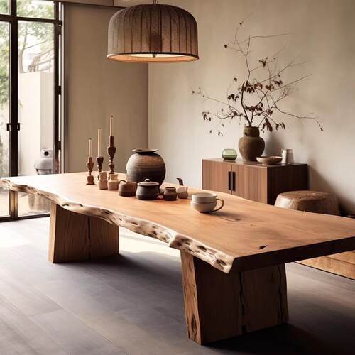 原木风茶桌茶台实木办公室泡茶桌会客桌整板会议桌长桌洽谈桌新款