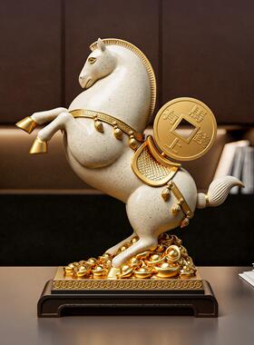 创唐生肖马立马赚钱上有钱公马室摆件家办居意玄关装饰品高档开业