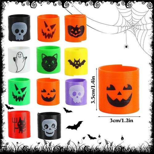 。Halloween Toys 36PCS for Kids Bat Ghost Pumpkin Coil Sprin