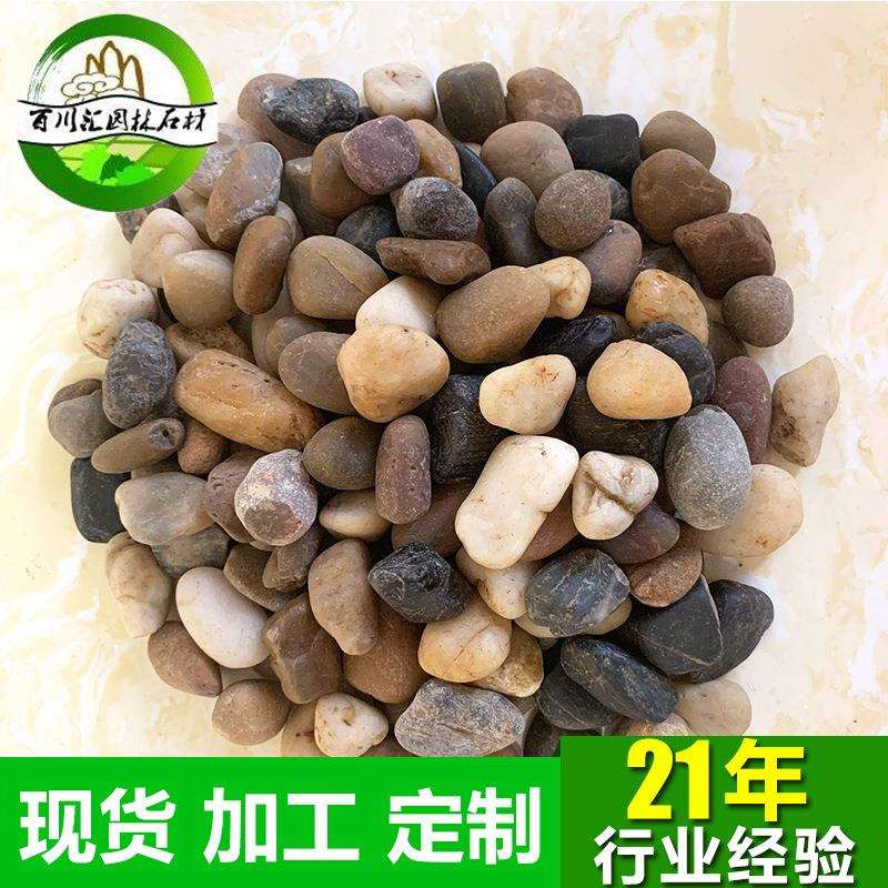 现货五彩石水磨雨花石彩色多规格石园林景观卵石铺路石子鹅卵石子