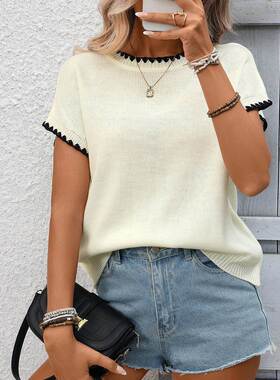Women'S Colorblock Knit Sweater, Casual Fall & Spring,