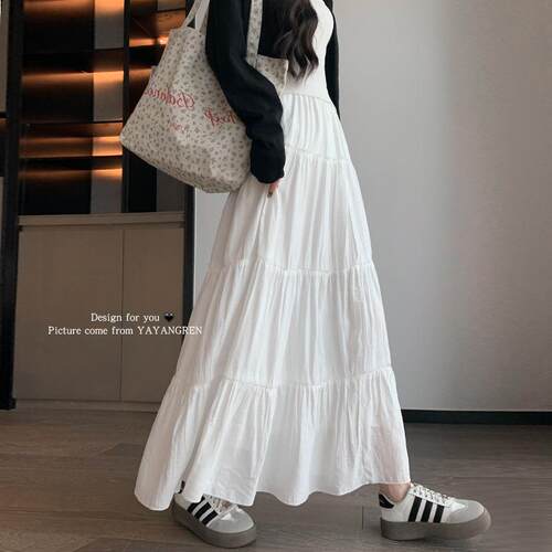 Women's High Waist Tiered Cake Layer Long Maxi Skirt  Casual