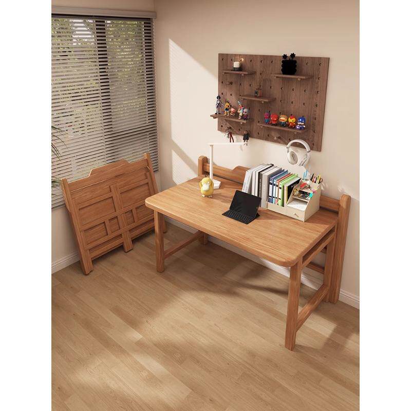 折叠书桌学生家用写字桌卧室小户型简易办公桌子免安装实木电脑桌