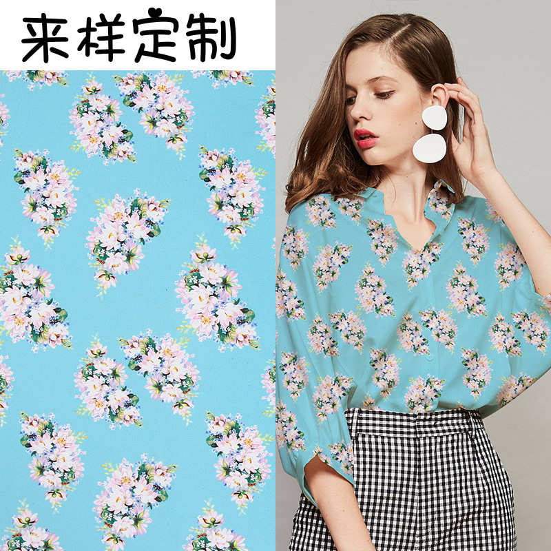 夏季新品 雪纺数码印花布料 小碎花时装家纺面料 加工定制销售