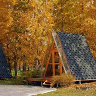 简易民632 防腐太木小木露屋户外景区营三角木屋森林屋树移动组装