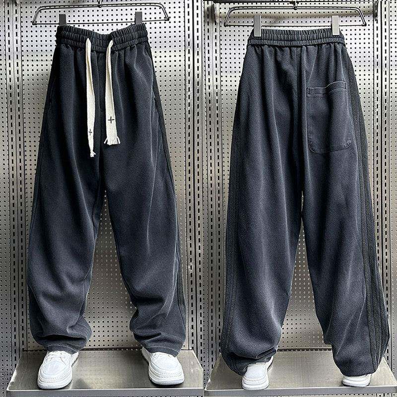 Home Daily 宝藏神裤~冲！美式高街宽松直筒水洗复古休闲卫裤男潮