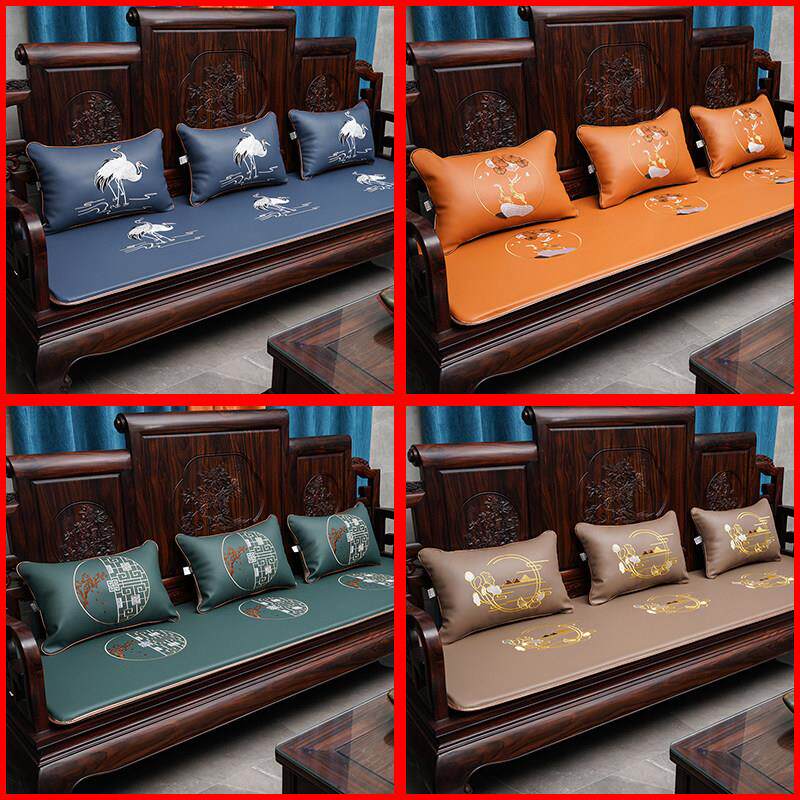 中式客厅红木家具实木椅子沙发垫定制冬夏两用海绵茶椅子坐垫椅垫