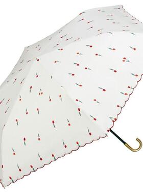 日本Wpc.晴雨两用防晒遮阳伞三折超轻伞防紫外线2023年新款郁金香