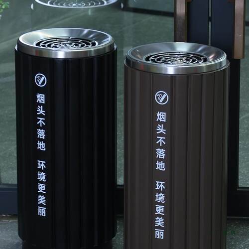 吸烟区灭烟F97TM6J8垃圾桶酒店商场写楼大堂字梯灰口楼道大式号立