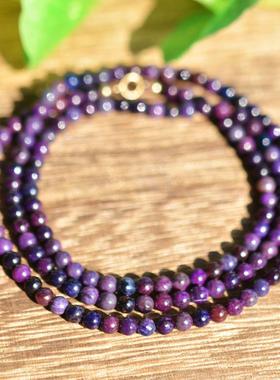 天然老料油润皇家紫舒俱来3圈手链项链复古优雅风女款苏纪石3.9MM