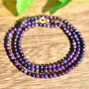 天然老料油润皇家紫舒俱来3圈手链项链复古优雅风女款苏纪石3.9MM