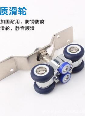 折叠门推拉门折叠吊轮配件全套房间门隔断移动门导轨铰链滑轨