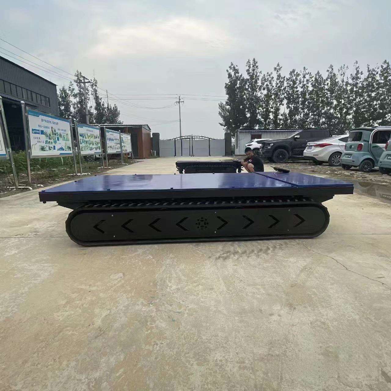 自行走无RRE电线续航动动履带底盘液压支腿支板撑链轨平底盘