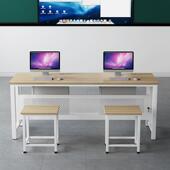 学校机房电脑桌培训班电脑台式 桌中小学生教室微机房双人学生桌椅