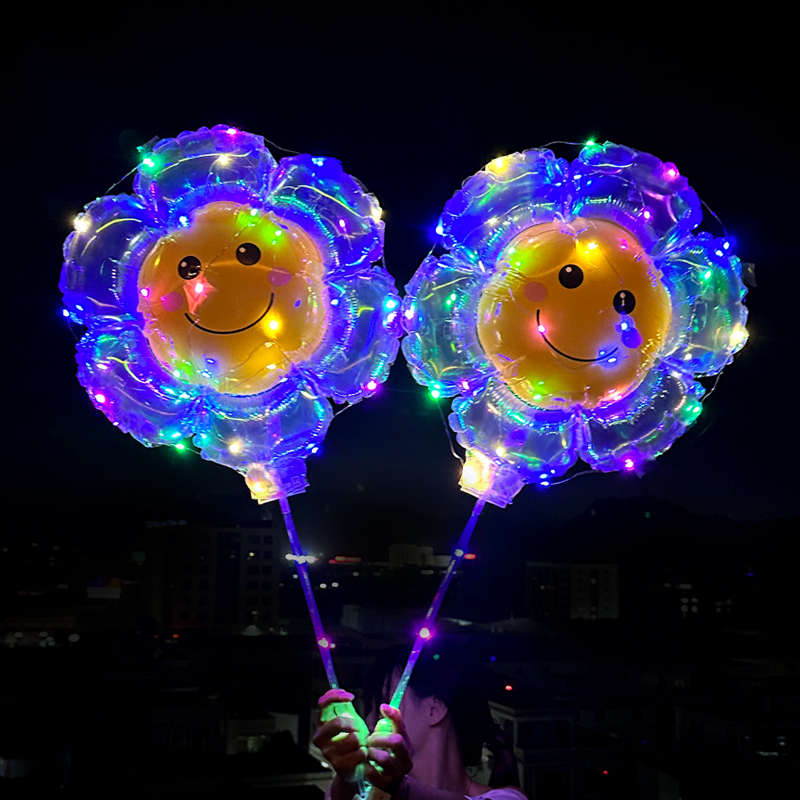 夜市摆摊海豚蝴蝶夹片气球手持杆发光卡通造型儿童幼儿园活动装饰