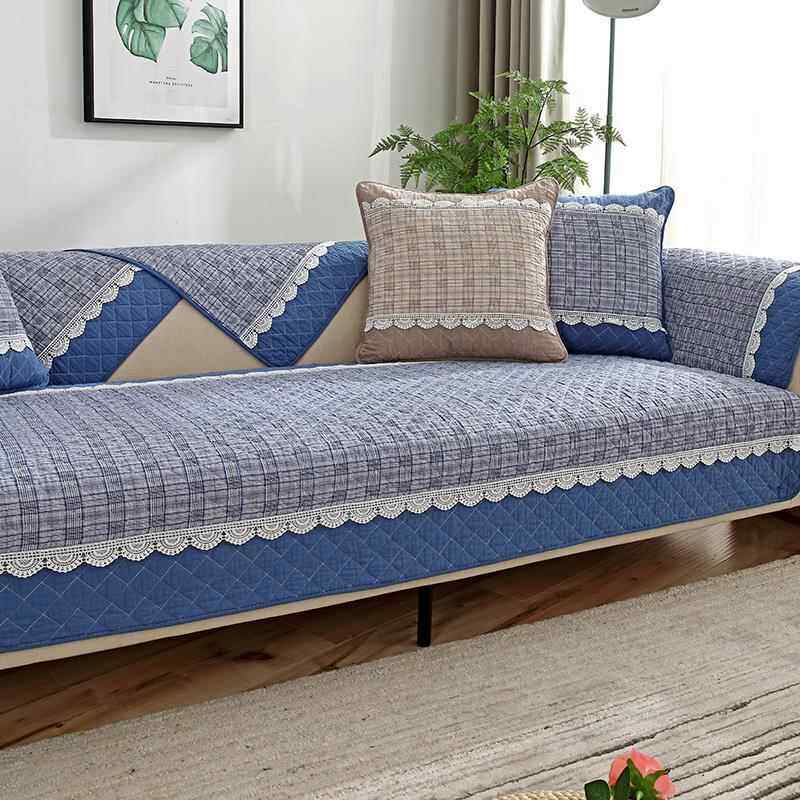 正品北简欧全棉沙垫四发季通子用防滑坐垫纯棉现代约皮沙发套罩巾