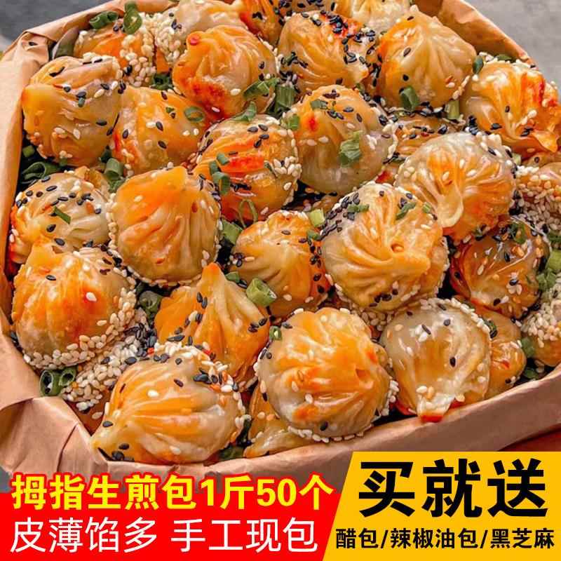 拇指生煎包早餐半成品小笼包生煎包半成品猪肉包锅贴速度包子早点