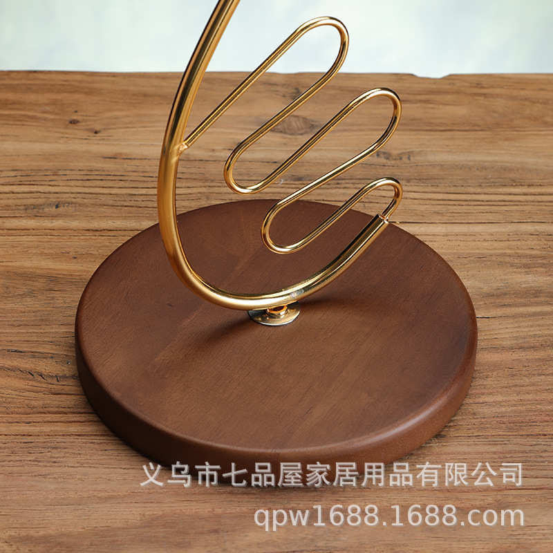 创意实木红酒杯架轻奢倒挂高脚杯悬挂葡萄酒杯家用摆件简约展示架
