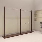 陈列货架不锈 手店中岛挂衣架落地式 女服装 店展示架胡桃色高级买