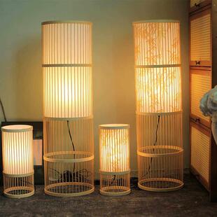 中式灯卧室床头日榻榻竹艺落地灯竹编禅意民宿卧室台灯客厅台灯