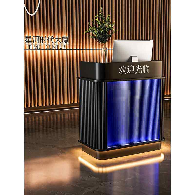 酒店迎宾台服装店引导台前台店铺小型收银台咨询台铁艺烤漆接待台