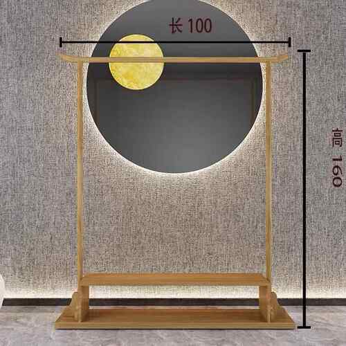 正品2松木落地挂衣架卧室实木高衣帽架彷古木质双层中0式衣架25端