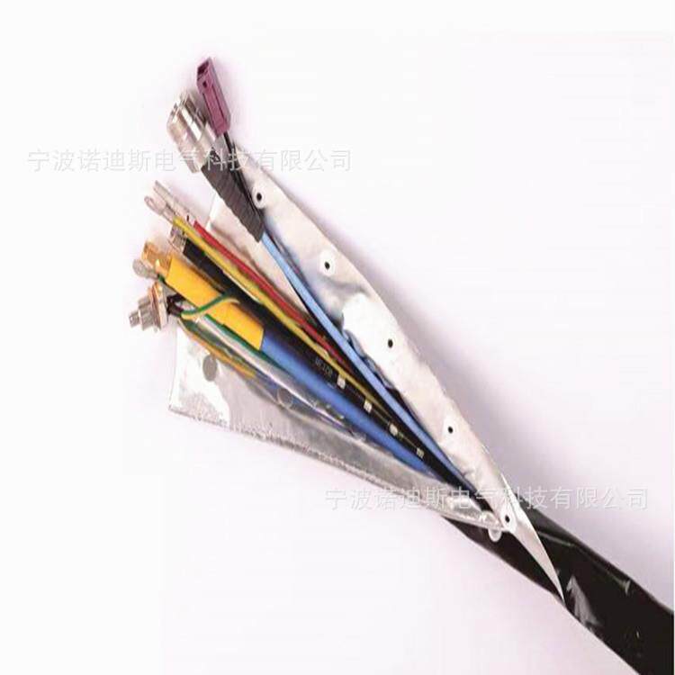 PVC扣式结束带铝箔防电磁信号抗干扰屏蔽专用纽扣套管电缆保护管